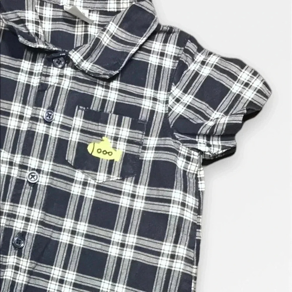 4/$20🥳 Navy Blue Short Sleeve  Romper - Picture 2 of 3